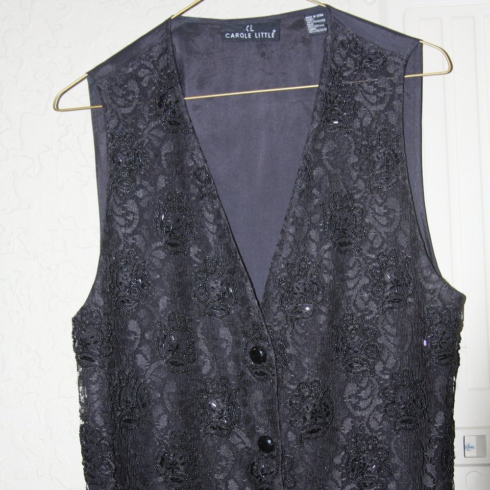Black vest with sequin detail